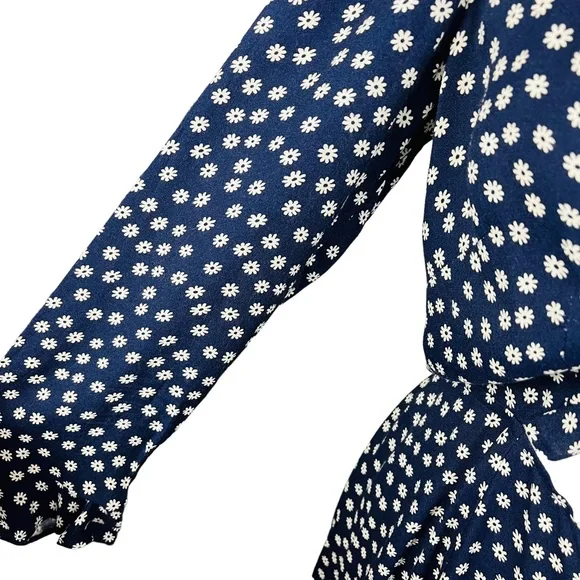 Reformation Heidi Navy And White Floral Midi Dress. - Picture 6 of 12